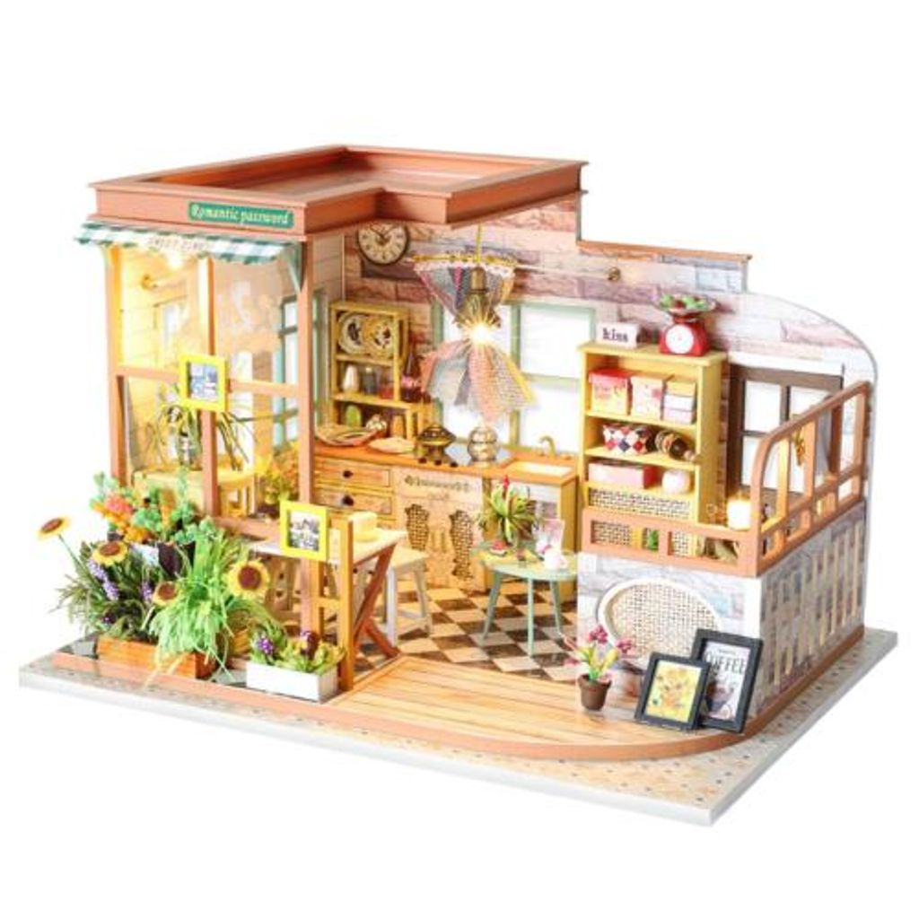 Holz DIY Puppenhaus Kit 1:24 Puppenhaus Miniatur Studio mit Möbeln 