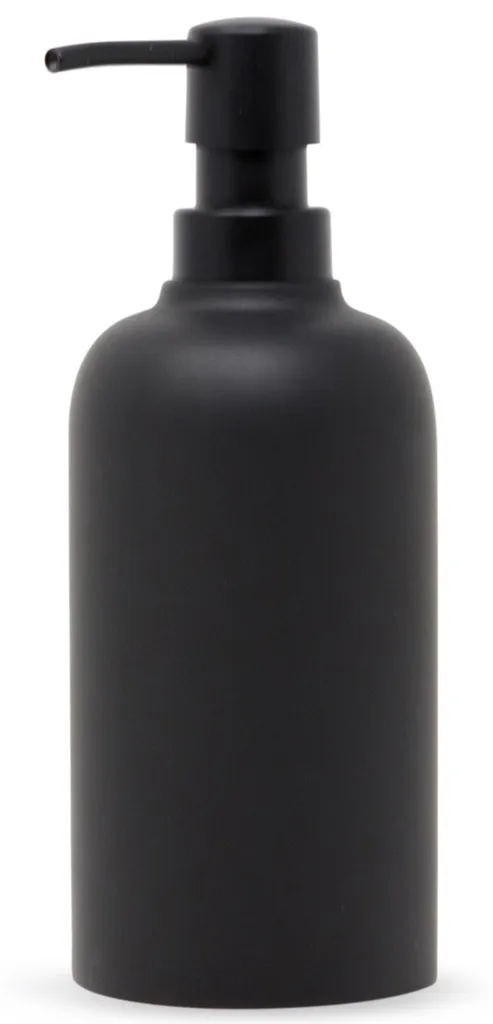 Accessoire de salle de bains distributeur de savon noir mat et inox