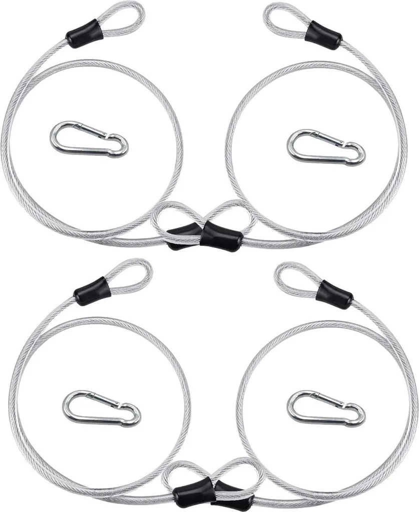 Câble de Sécurité pour Mobilier de Jardin et Équipement de Camping x4