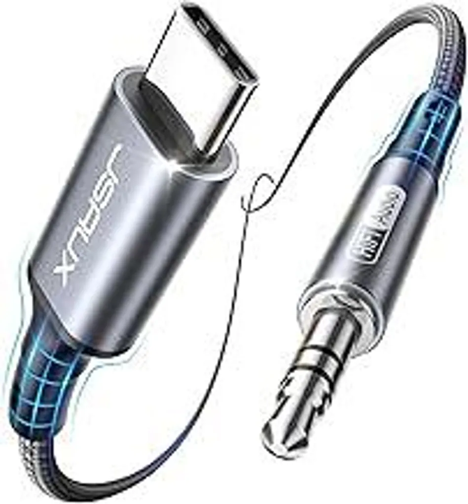 Cavo JSAUX USB C a Aux 1 m, cavo USB tipo C a jack audio Aux da 3,5 mm Compatibile in modo permanente con iPhone 17 Air Pro Max/16/15, Galaxy S25/S24/S23 Ultra, iPad Pro, Pixel, Huawei P40, altoparlanti per auto