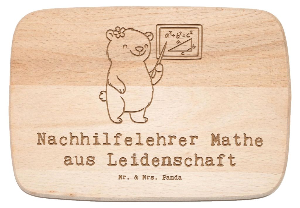 Mr. & Mrs. Panda vesperbrett Nachhilfelehrer Mathe Leidenschaft - Transparent - Geschenk, Holzbrettchen, Nachhilfe, schneidbrett, Schneidebrett, Sp...
