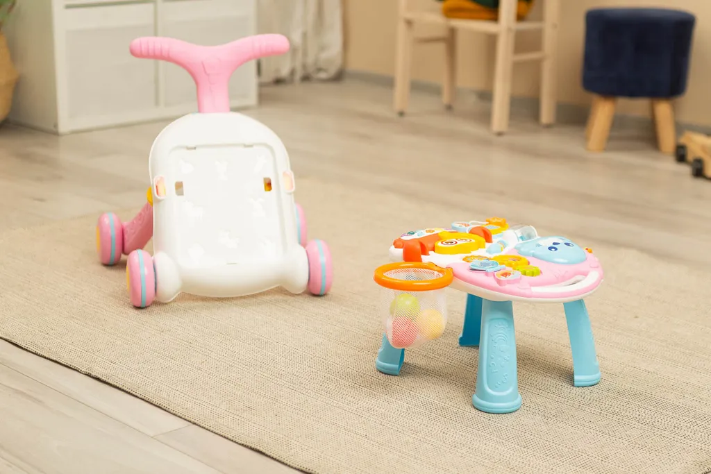 Pousseur bébé interactif TOYZ rose 2en1 table activités modulable - 4