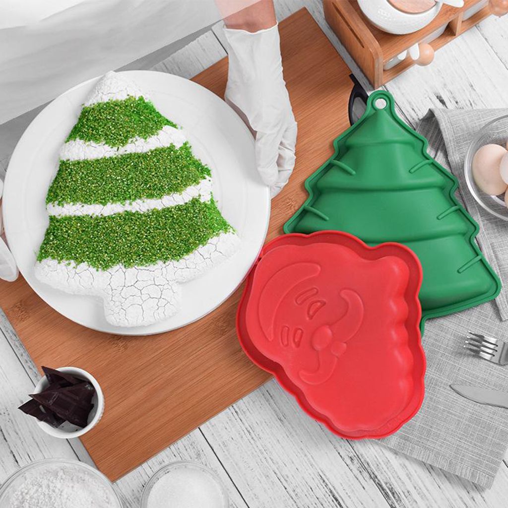 3D Weihnachten Thema Fondant Kuchen Süßigkeiten Pudding Schokolade Silikon