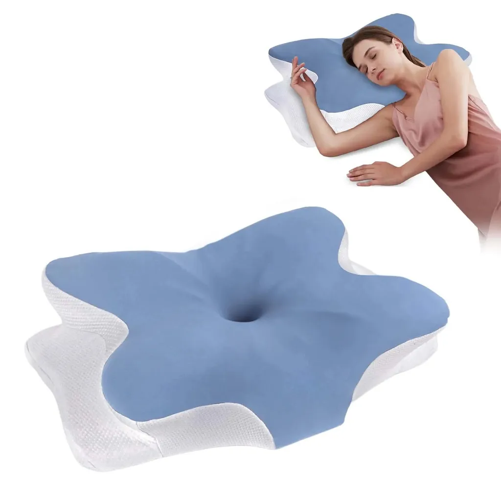 Oreiller mémoire de forme respirant et ergonomique - Design bicolore Chic