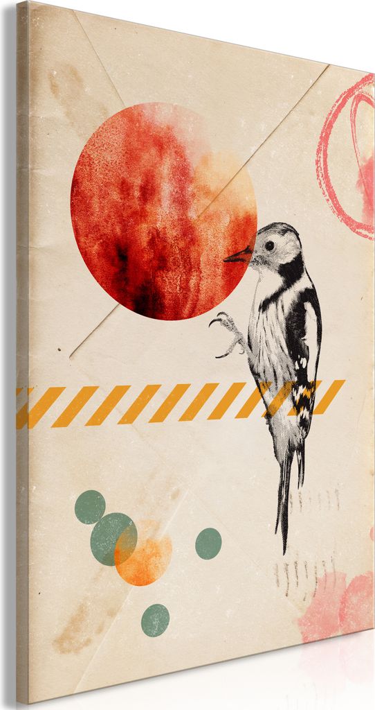 Italienischer Leinwand Leinwandbild - Bird Mail (1 Part) Vertical 40x60 cm Tiere g-A-0325-b-a