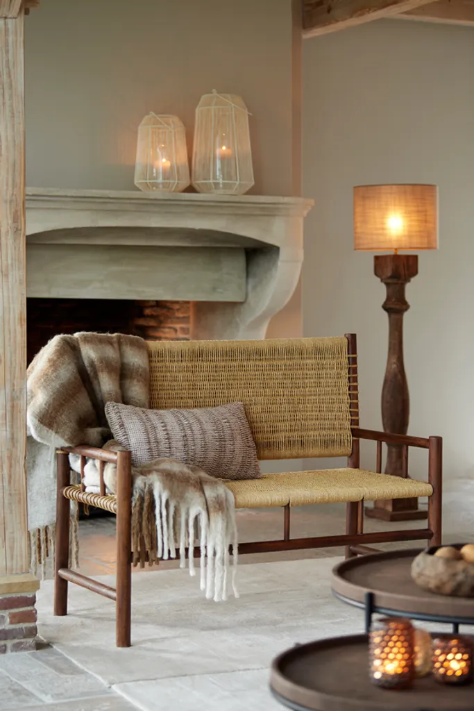 Lampadaire en bois marron Robbia pour salon chic et moderne - E27 - 3