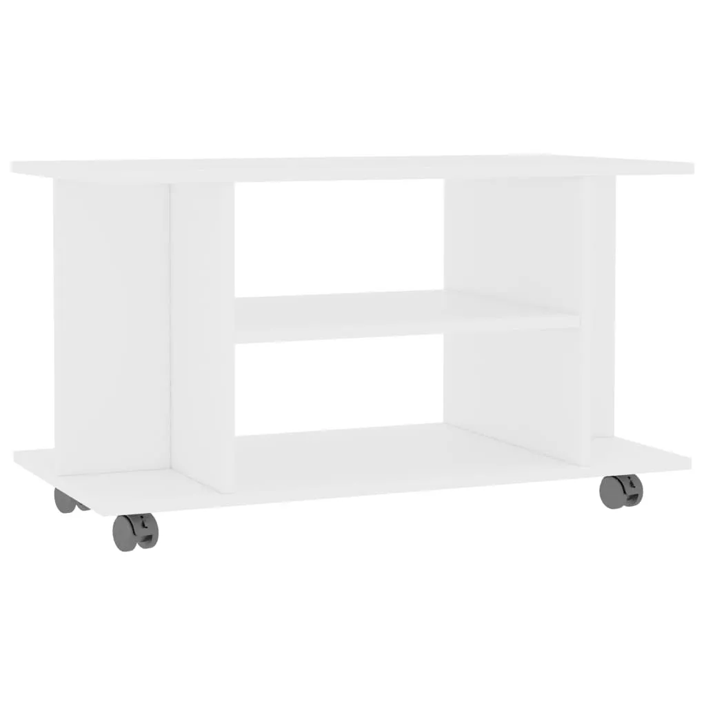 SYFAX™ Mobile TV con Ruote Bianco 80x40x45 cm in Legno Multistrato