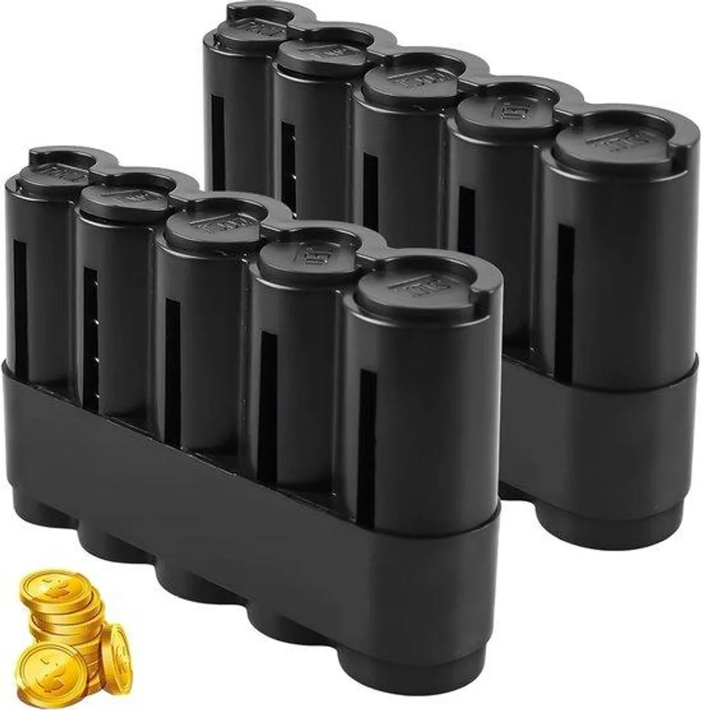 Trieuse de pièces ergonomique à deux compartiments pour vendeurs pro - Noir