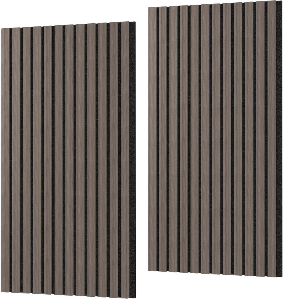 TRMLBE Akustikpaneele 2 Stück Wandpaneele Selbstklebend Holzoptik 120x60 cm Wandverkleidung mit Furnier Acoustic Panel Holzpaneele Lamellenverklei...