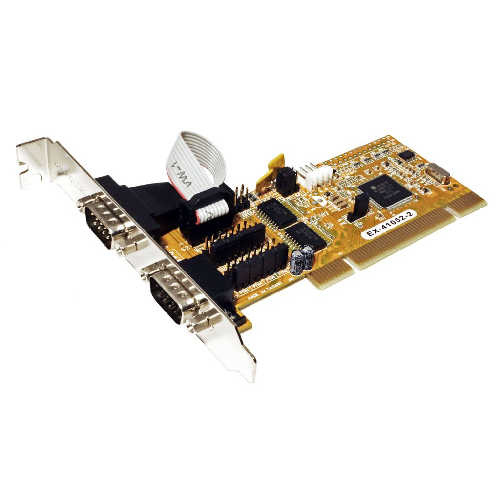 EXSYS EX-41052-2, PCI, Seriell, RS-232, 1 x 9 pin D-SUB, Grau, Gelb, WHQL FCC, CE