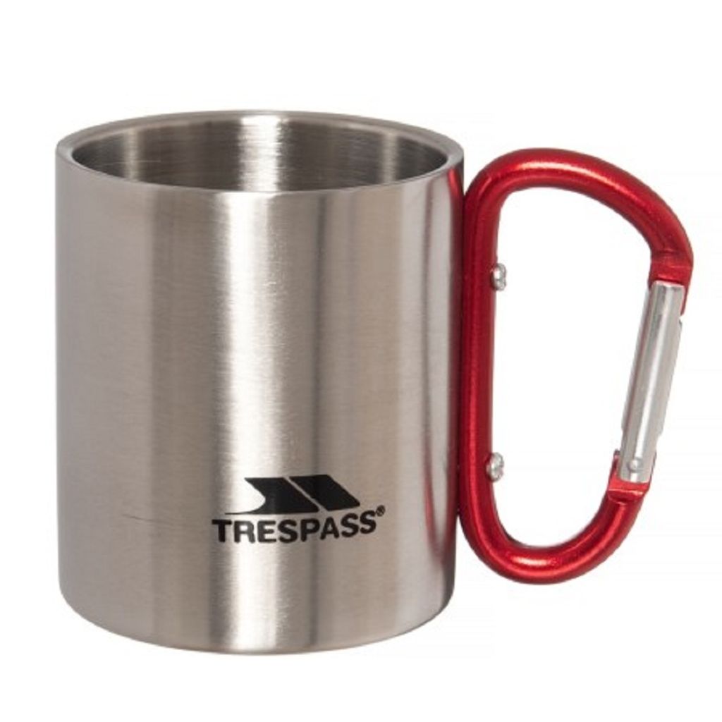 Trespass Bruski Camping-Becher / Reisebecher mit Karabinerhaken TP564 (Einheitsgröße) (Silber)