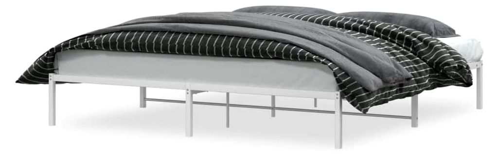 Bettgestell aus Metall in Weiß 193x203 cm