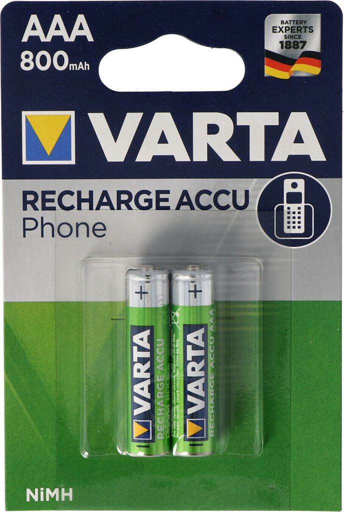 Varta RECHARGE telefónna batéria AAA HR03 800mAh 2ks. Obrázok produktu 4