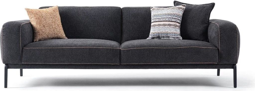 Modern Sofa 3 Sitzer Couch Dreisitzer Grau Stoffsofa JVmoebel