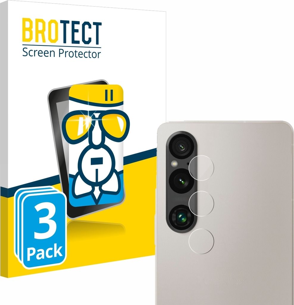 3x BROTECT Schutzglas für Sony Xperia 1 V (NUR Kameraschutz) Schutzfolie Panzer Folie Glas Display Schutz klar