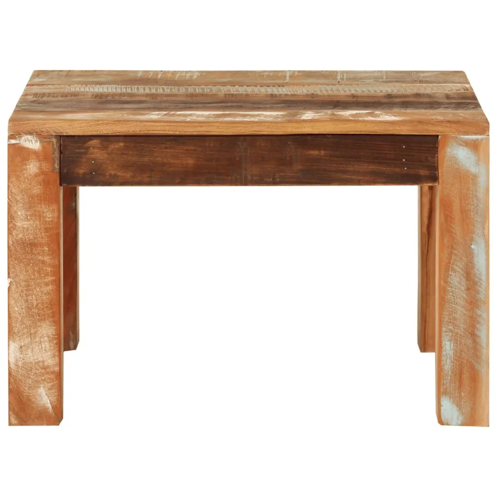 Tavolino 55x55x35 cm in Legno Massiccio di Recupero | Design Rustico