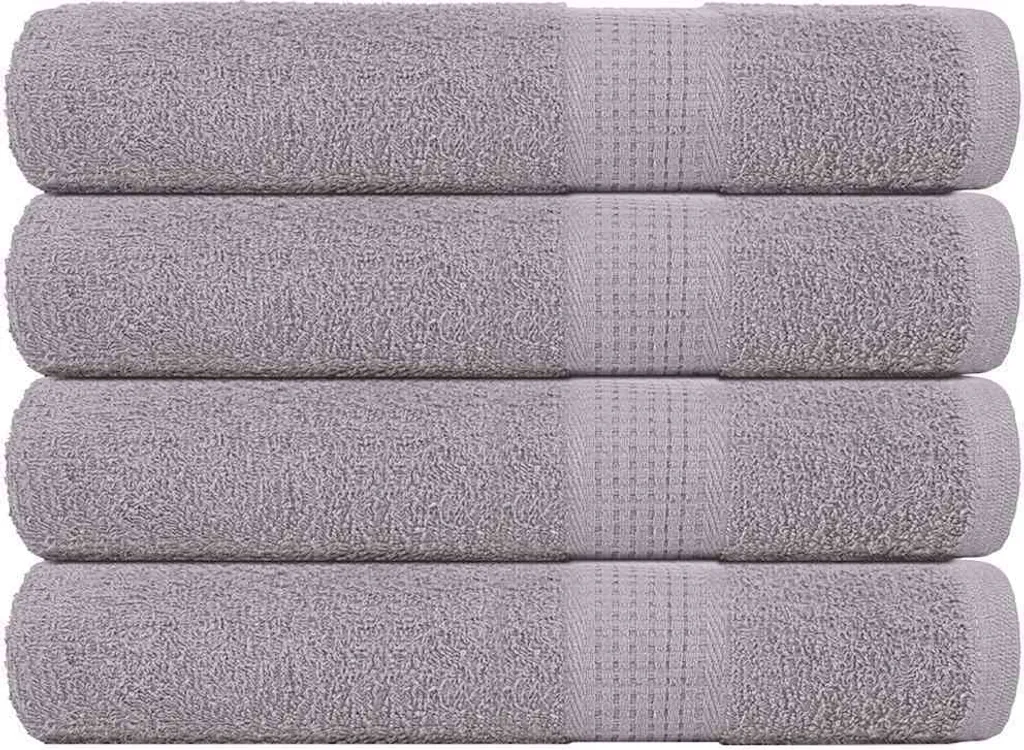 Set 4 Asciugamani per Sauna FROGN Grigio 80x200 cm - Cotone Naturale