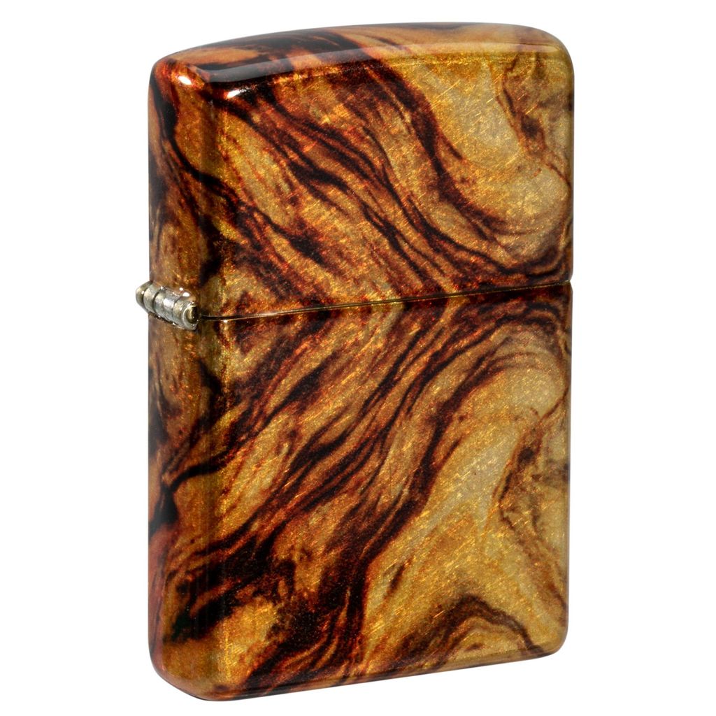 Zippo Sturmfeuerzeug - Wood Mandala Design - Brown, Colour Image - Nachfüllbar für lebenslange Verwendung - Geschenkbox - Metall - USA