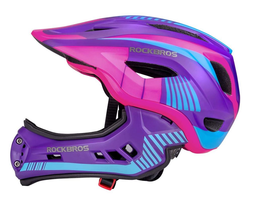 ROCKBROS Kinderhelm Fahrrad Helm Kinder Sicherheithelm EPS+PC lila 48-52CM