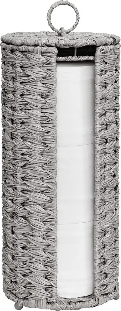 Rangement papier toilette étanche gris - Fini le papier humide en rotin