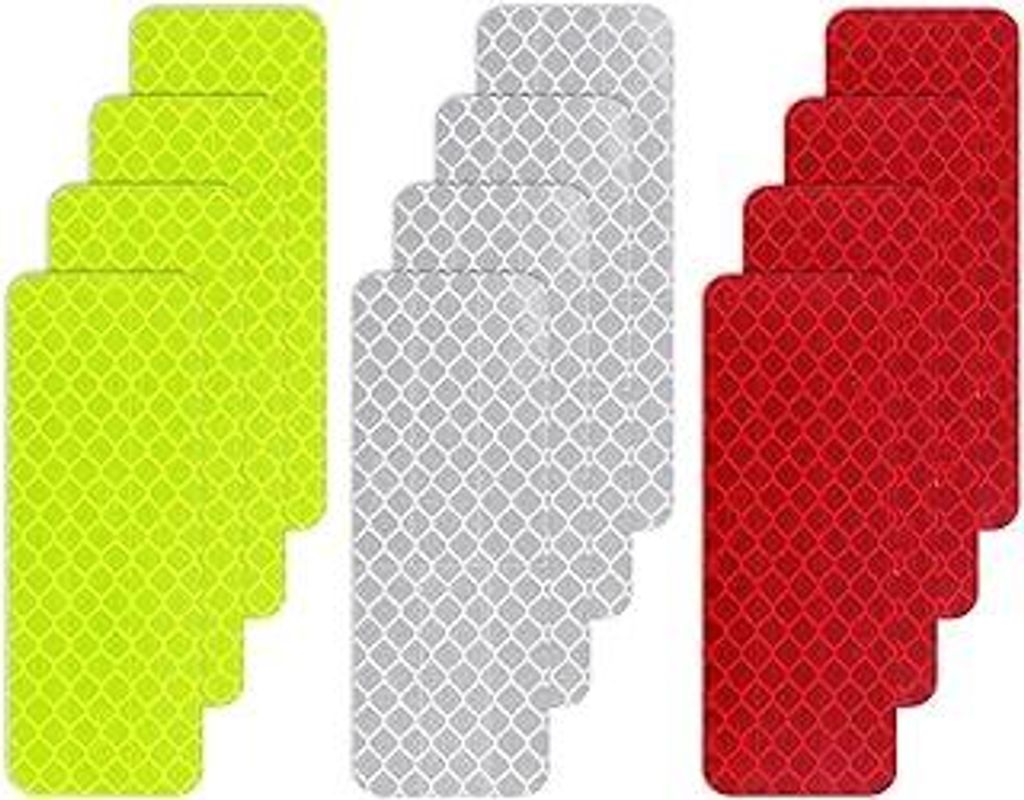12 Stück Reflektorband Selbstklebend,Wasserdicht Reflektoren Aufkleber,Reflektorband für Fahrrad,Reflektierende Aufkleber für Fahrrad,Rucksack,M...
