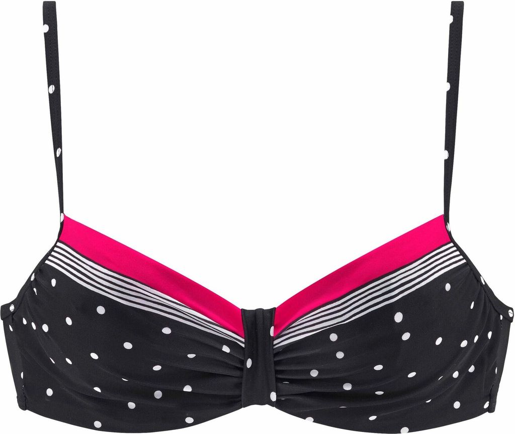 LASCANA Bügel-Bikini-Top schwarz-rot Größe 40 Cup D