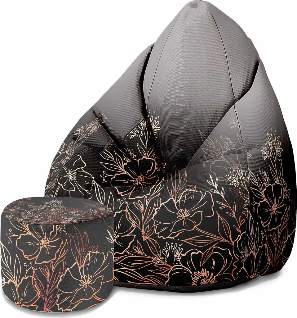 Dreamroots Pouf Sacco 80x80x120cm con Schienale e Poggiapiedi