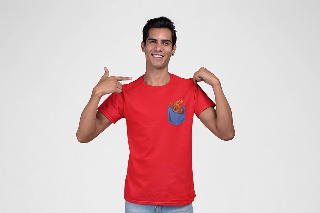 D&B Uni Polo PO00022 Octopus Pocket Rot-Größe 2XL