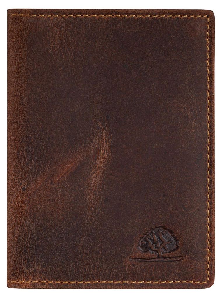 GREENBURRY Leder Ausweisetui Vintage Document Case Brown braun