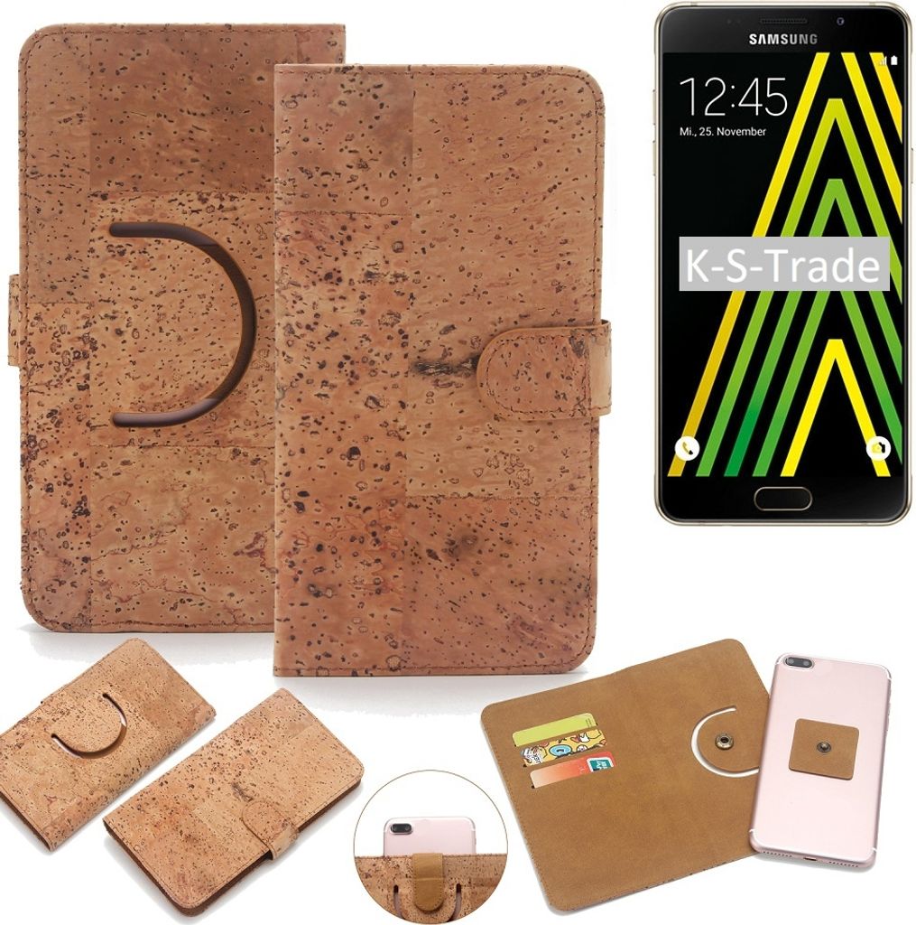 K-S-Trade Handy Hülle Schutz Hülle kompatibel mit Samsung Galaxy A5 (2016) Handyhülle Schutzhülle Korkhülle Kork-Hülle 1x