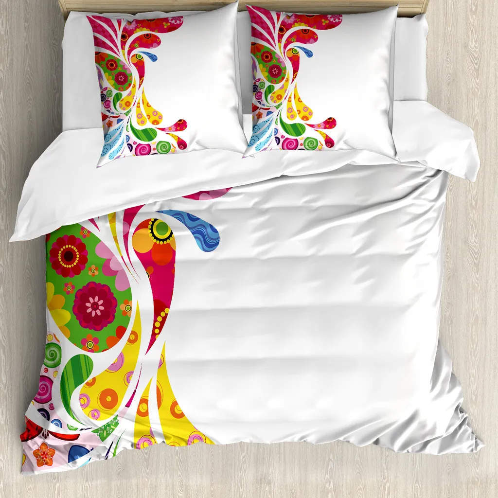 ABAKUHAUS Set Letto 155x220: Microfibra Hi-Tech Floreale Retrò