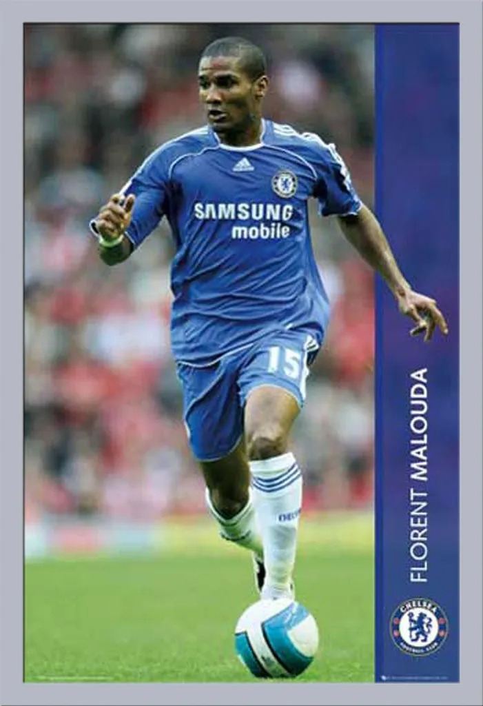 Chelsea FC Malouda Poster + Cornice Shinsuke Argento Maxi MDF - Top!