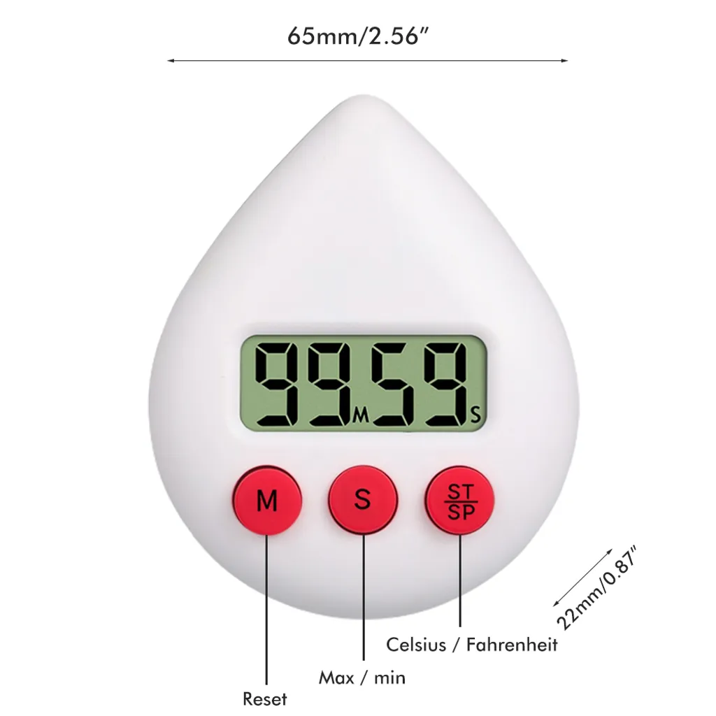 Timer Doccia a Goccia Impermeabile | Timer Digitale Cucina Bagno