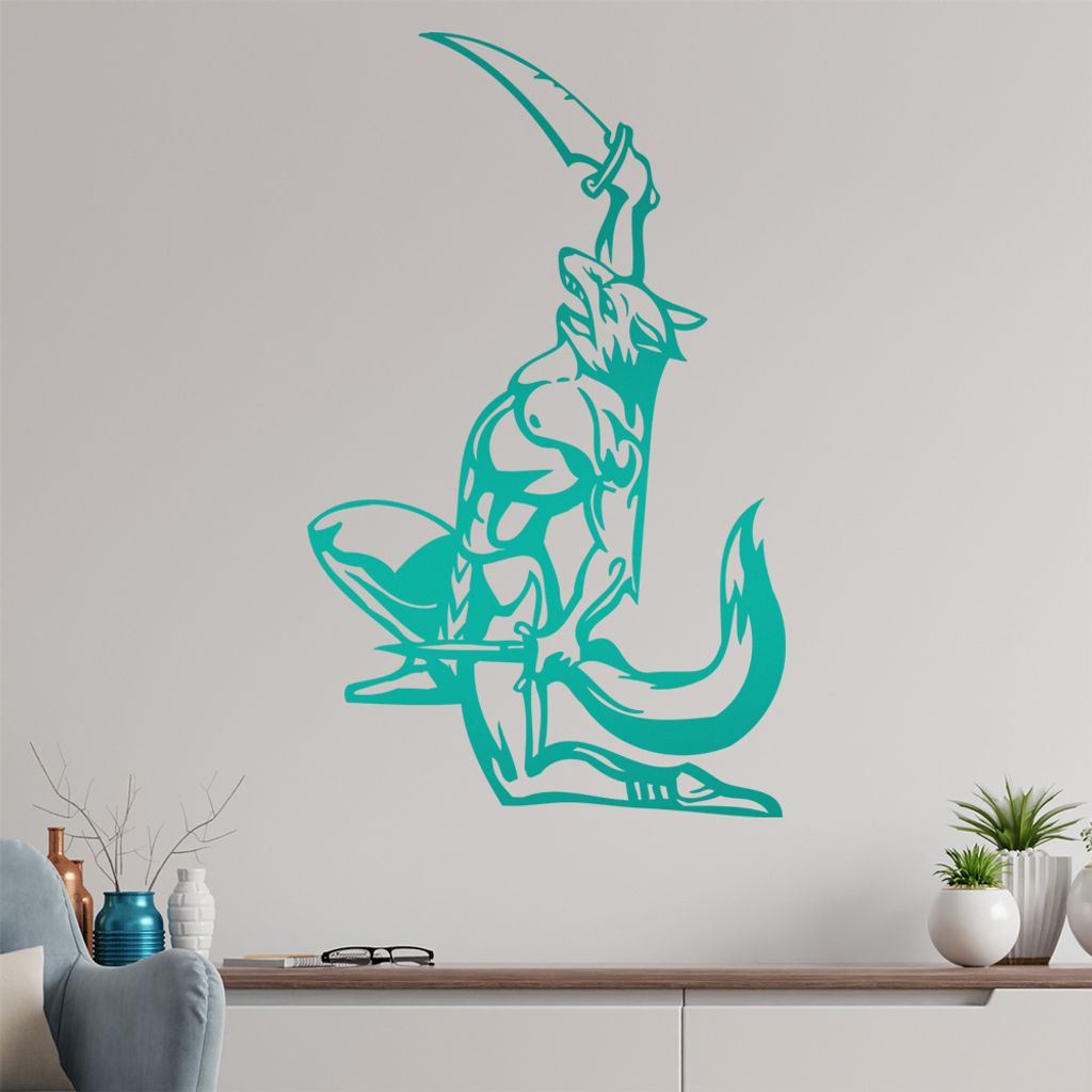 Fantasy Krieger Wandtattoo in 6 Größen - Wandaufkleber Wall Sticker - Dekoration, Küche, Wohnzimmer, Schlafzimmer, Badezimmer