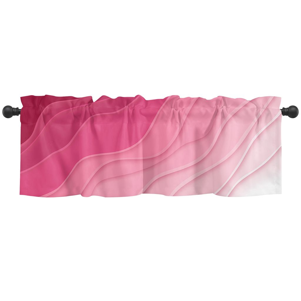 Fenster Vorhang Valance Gradient Farbe Ozean Welle Sonnenschatten Dekorative Ästhetik Stange Tasche Valance Fenster Behandlungen Küche Fenster Ba...
