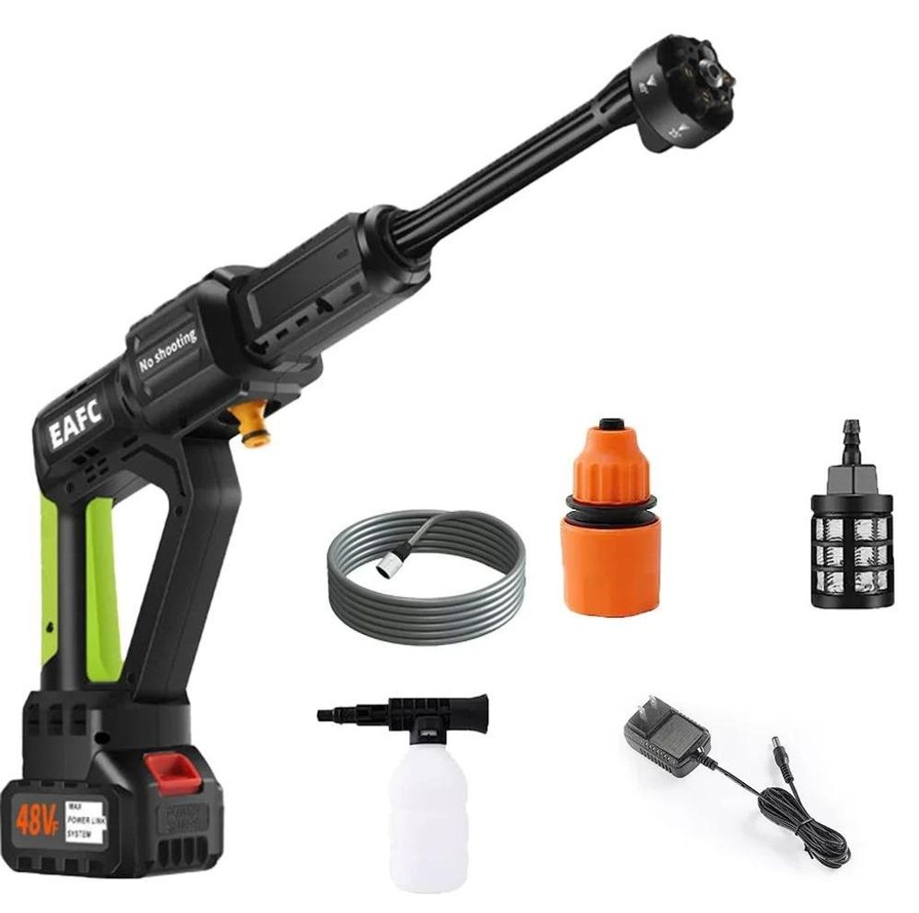 Hochdruckreiniger für Auto - Akku-Wasserpistole - 1000 W - 200 bar - Tragbar - Kabellos - Braun