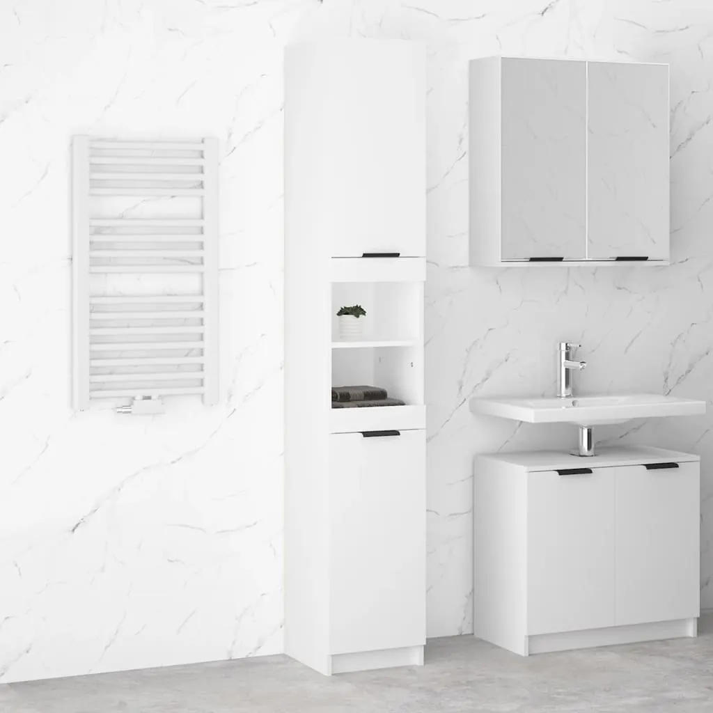Maison Exclusive Mobile Bagno Alto Bianco 32x34x188,5 cm | Salvaspazio Casa - 1