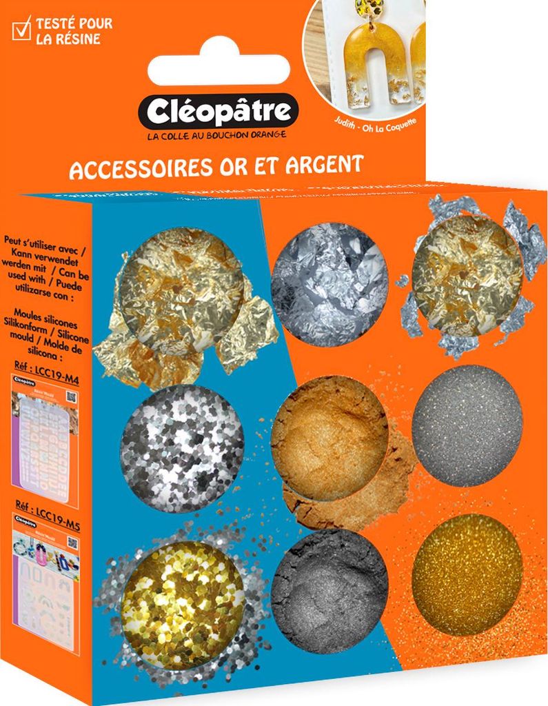 Cléopâtre Gold Silber Partikelmix Set 9 Tiegel