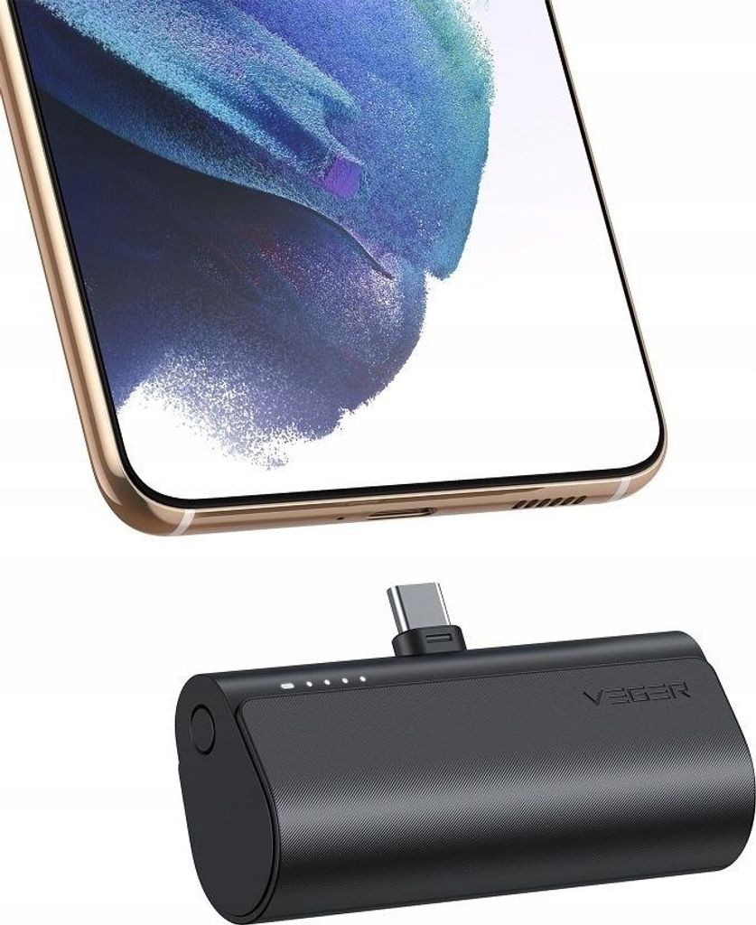 Schwarz Kompakte Powerbank 5000Mah 20W Usb-C Pd Qc3.0 Schnellladung