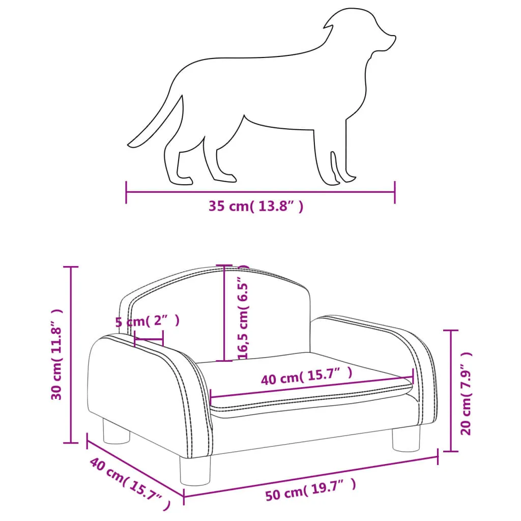 Divanetto per Cani vidaXL Grigio Chiaro: Arredo Pet in Tessuto 50x40x30 cm - 8