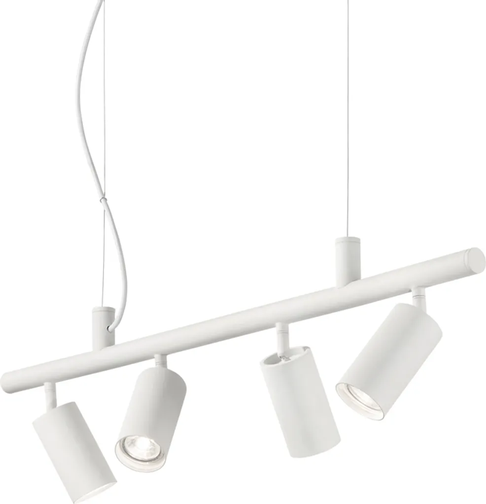 Plafonnier Lustre Moderne Dynamite 4 Spots Blancs Design pour Salon