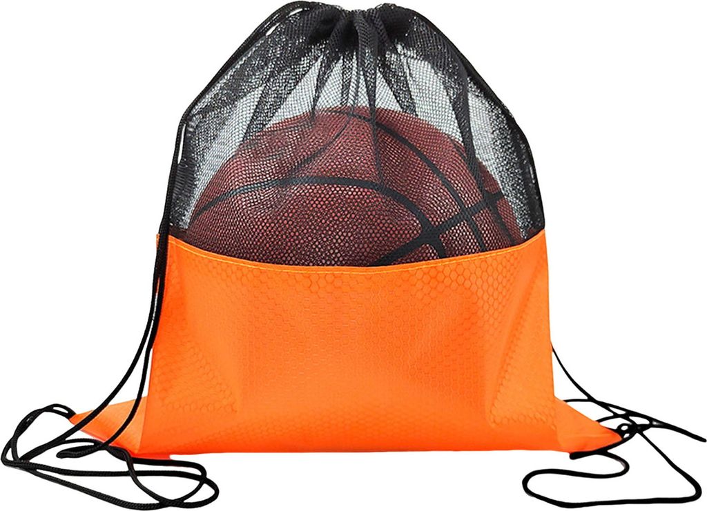 Basketball-Aufbewahrungstasche, Sport-Gym-Rucksack, Kordelzug-Design, wasserdicht, Wabengewebe, durchsichtiges Netzgewebe, Fußball-Fußballtasche