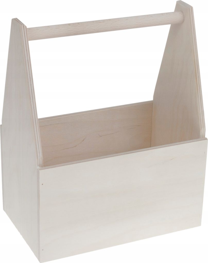 Holztragebox für Flaschen in Weiß