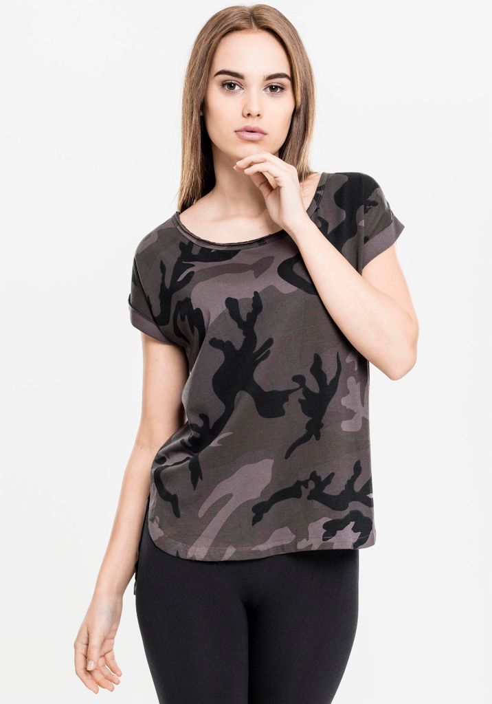 Urban Classics Kurzarm-T-Shirt für Frauen Imkeat Grauschwarz 4XL