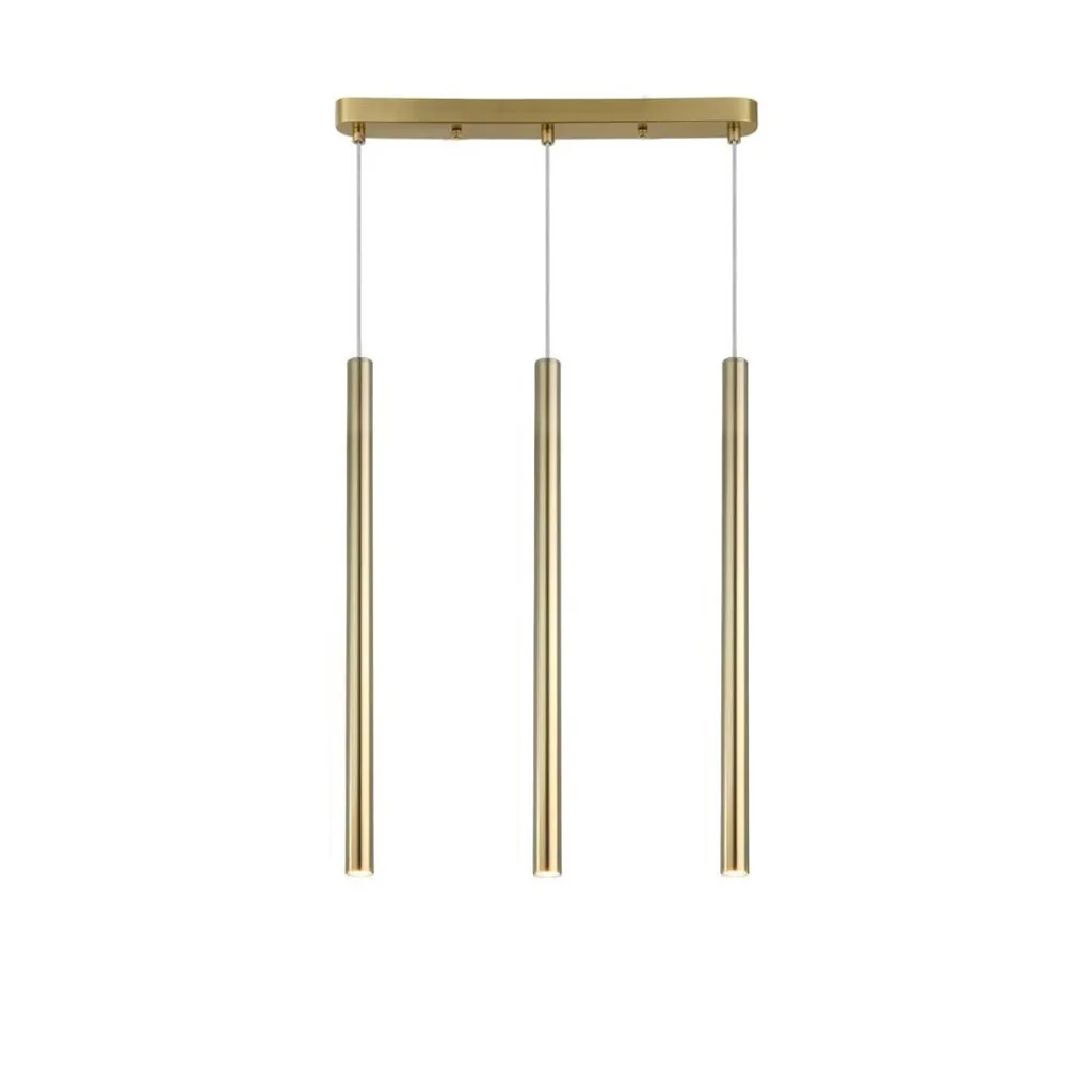 Lustre suspension dorée 3 lumières G9 Lungo pour éclairage d'intérieur