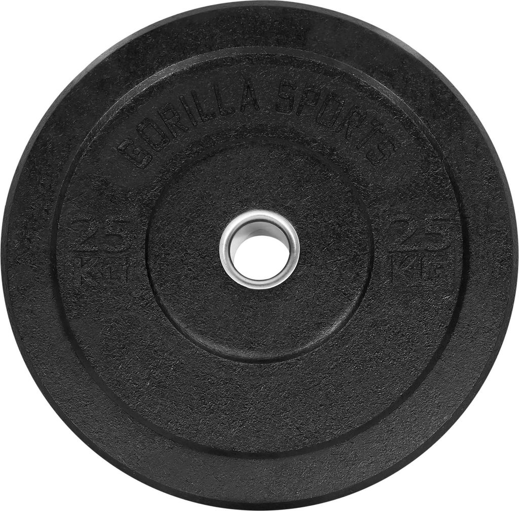 GORILLA SPORTS Olympia Hantelscheiben - 25 kg Gewichte, 50mm Bohrung, Einzeln, gummiert - Bumper Plates, Olympiascheiben, Gewichtsscheiben