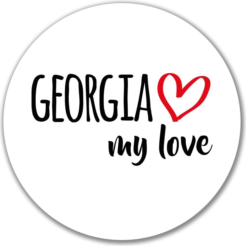 Huuraa Aufkleber Georgia my love 10cm rund Sticker Geschenkidee