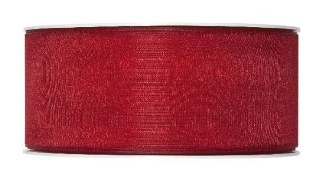 Organzaband mit Webkante / bordeaux / Breite:40mm / Länge:50 Meter - 0,43 € pro Meter