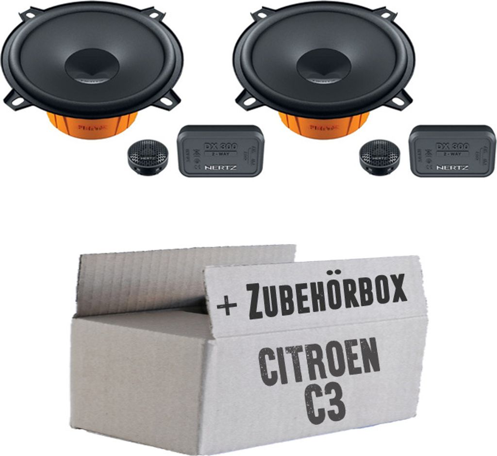 Hertz Dieci DSK 130 - 13cm Lautsprecher System - Einbauset passend für Citroen C3 - justSOUND