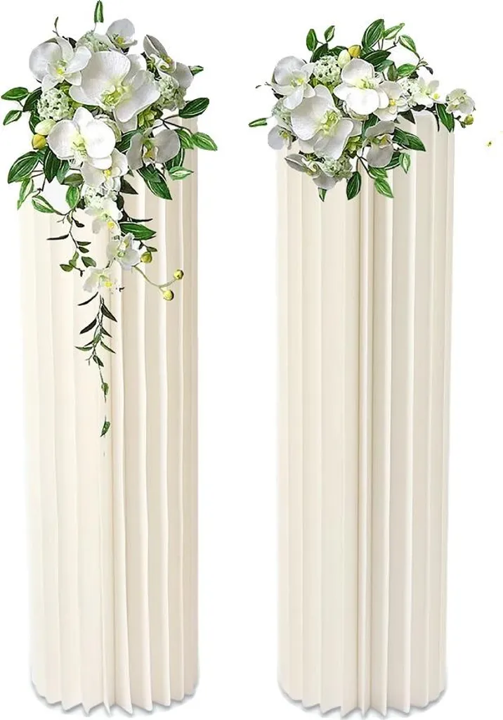 Support à fleurs pour décoration de mariage et réception blanc laiteux
